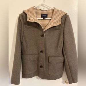 LANDS’ END HOODED WOOL COAT
